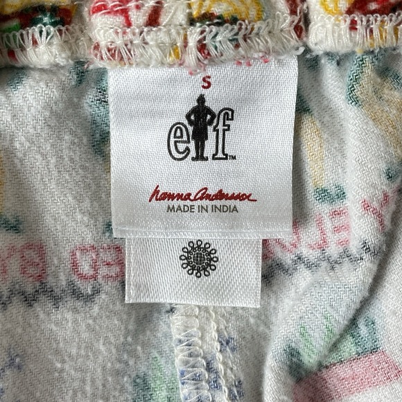 Hanna Andersson Mens Buddy Raised by Elves Flannel Pajama Pants Size S Christmas - Picture 5 of 8